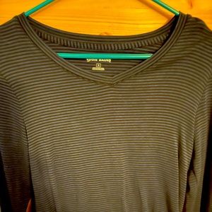 Med Eddie Bower Slim fit Dark blue black strip long sleeved shirt never worn.